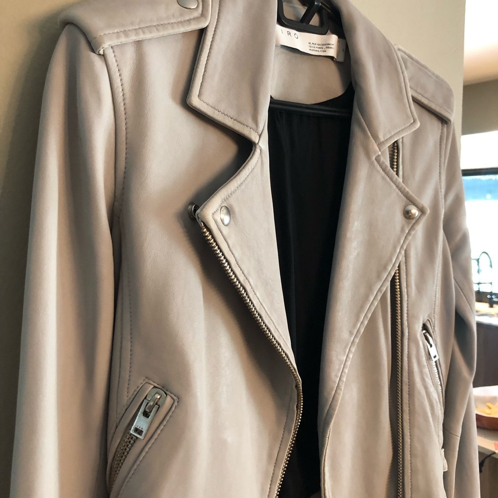 IRO Women's Gray Leather Jacket - Picture 4 of 10